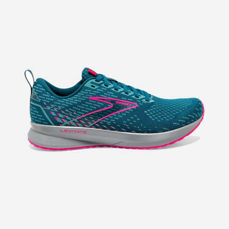 Brooks Levitate 5 - Zapatillas Running Asfalto Mujer - Azules / Rosas (LW5783019)